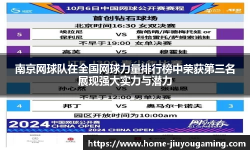 南京网球队在全国网球力量排行榜中荣获第三名展现强大实力与潜力